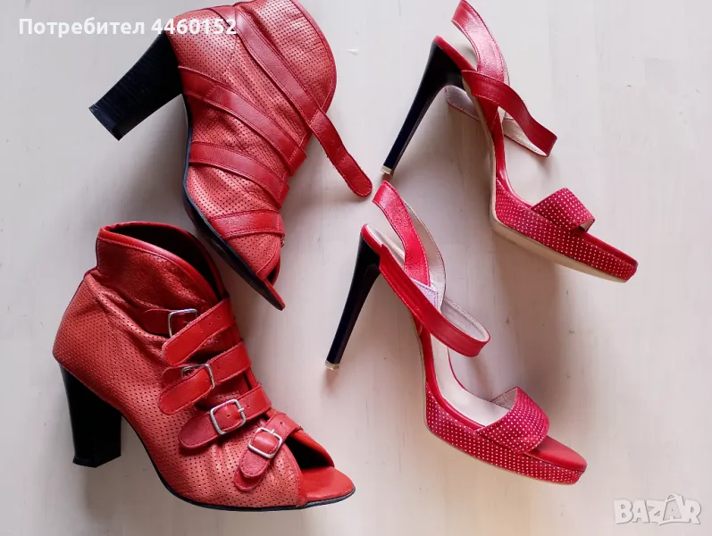 2 broia elegantni cherveni sandali , снимка 1