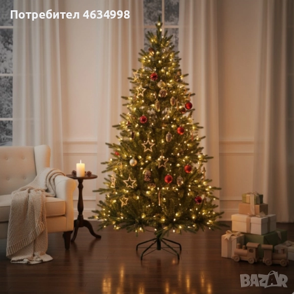 Красива коледна елха с естествено излъчване – празниците започват тук!, снимка 1