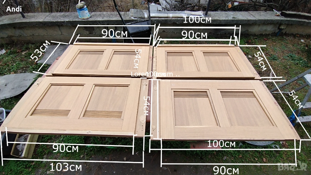 Декоративни панели за мебели естествен дъбов фурнир 4бр, снимка 1