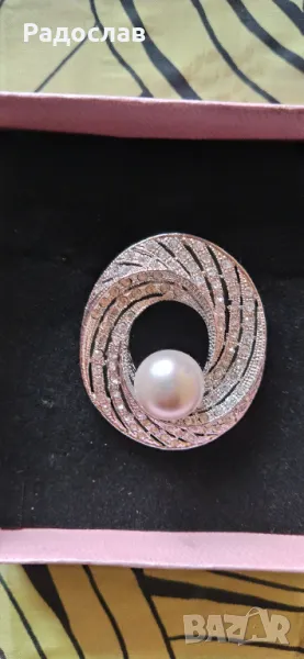 брошка с перла , снимка 1