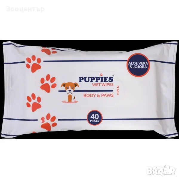 Мокри кърпи за кучета „Тяло и лапи“ PUPPIES, снимка 1