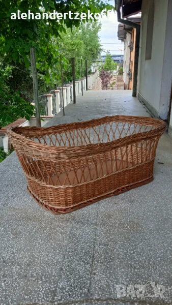 Плетен бебешки кош ретро, снимка 1