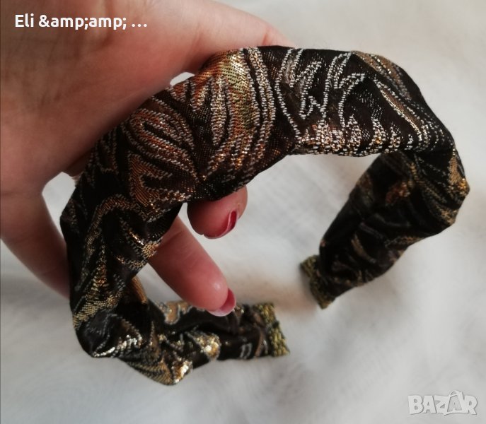 Диадема в кафяво и златно , снимка 1