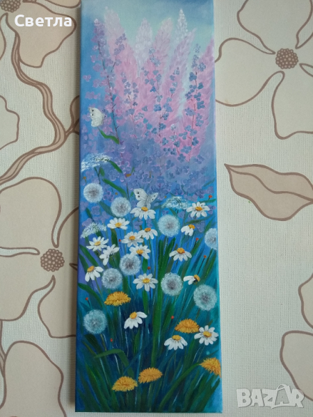 картина цветя и пеперуди-1, снимка 1