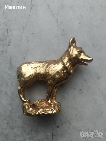месингова статуетка-куче, снимка 1