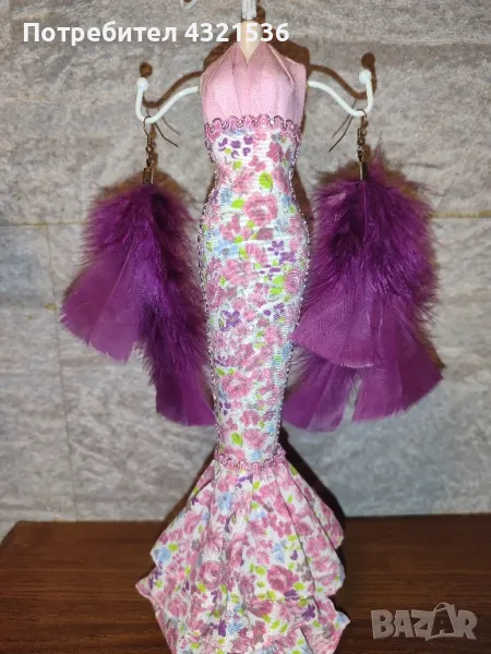 Красиви обемни обеци от пера, снимка 1