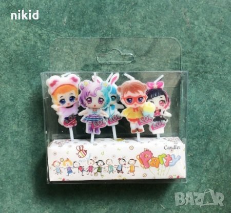 Кукла кукли LOL L.O.L ЛОЛ Surprise 5 бр свещи свещ за торта Рожден ден детско парти топери топер, снимка 1