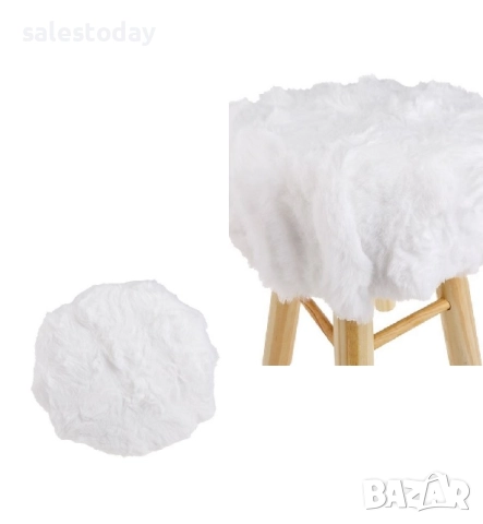 Табуретка с бял пух, 110kg, снимка 2 - Столове - 52037725