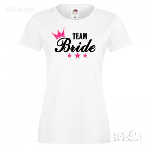 Дамска тениска за моминско парти Отбор БУЛКА Team Bride 03, снимка 2 - Тениски - 33018531