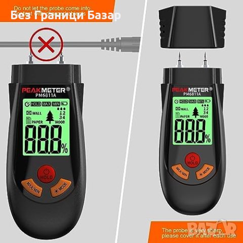 Нов Професионален Измервател Влажност Дърво Шперплат LC, снимка 6 - Друга електроника - 43573098