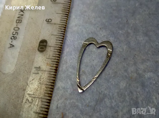 СТАР СТИЛНО ОРНАМЕНТИРАН НЕЖЕН СРЕБЪРЕН ПЕНДАНТ СЪРЧИЦЕ СРЕБРО ВИСОКА ПРОБА с БЯЛА ПОЗЛАТА 49487