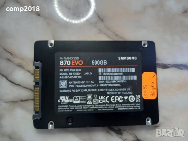 Диск Samsung 870 EVO 500GB , SSD SATA III, 2.5", снимка 2 - Твърди дискове - 52862862
