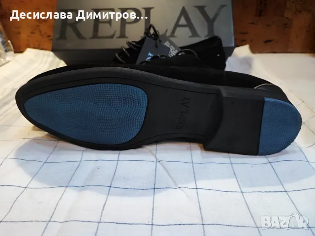 Оригинални нови мъжки обувки REPLAY естествен велур размер 44, снимка 3 - Официални обувки - 47639267