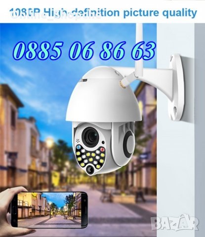 Куполна безжична Wifi камера HawkEye Full HD с 17 Leds, снимка 5 - IP камери - 32580459