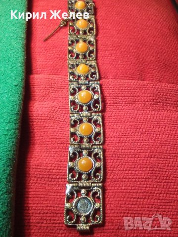 ВЪЗРОЖДЕНСКА БРОНЗОВА МАЙСТОРСКА ИЗРАБОТКА с ИНКРУСТИРАН КАТАЛИН ЕТНО ГРИВНА 4829, снимка 18 - Антикварни и старинни предмети - 32265646