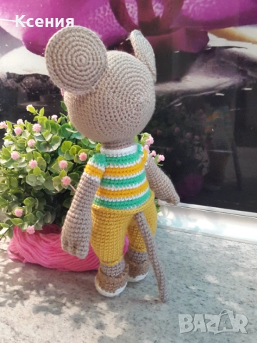 Мишка, Плетена играчка, Ръчно изработена, Перфектен подарък, снимка 3 - Плюшени играчки - 51974617