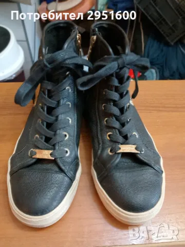 Елегантни черни боти на марка LOVEMOSCHINO естeствена кожа, снимка 3 - Кецове - 47679699