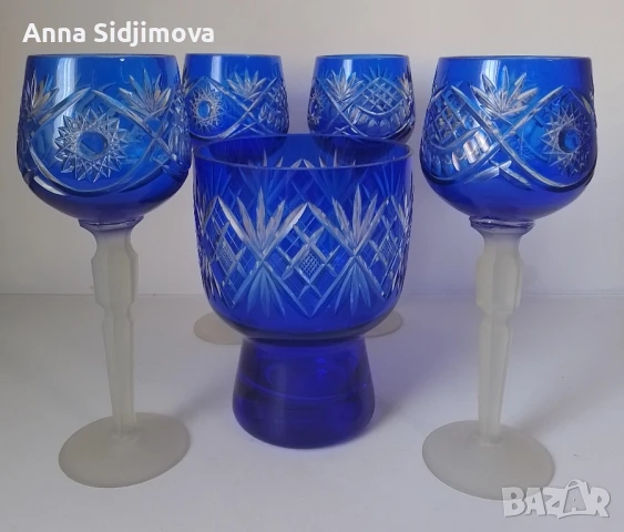 Кристални чаши и ваза