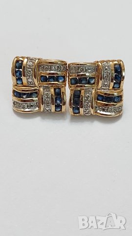                      Златни обеци със сапфири и брилянти