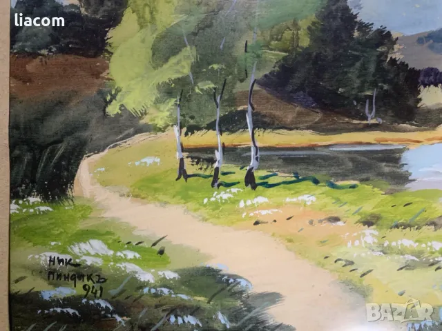 НИКОЛА ПИНДИКОВ (1898 - 1974) - гваш, снимка 5 - Картини - 50179221