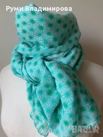 Зелен шал Beck Sondergaard, снимка 4 - Шалове - 53240757
