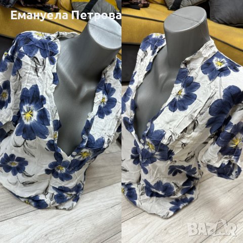 Дамска риза / бяла/ на цветя , снимка 1 - Ризи - 38978878