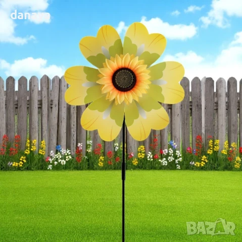 5950 Декоративна вятърна въртележка Цвете, 70 см, снимка 3 - Градински мебели, декорация  - 50681146