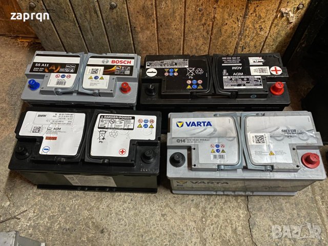 Маркови акумулатори AGM/АГМ 80/90/95/105 амп/ч Bosch/Vatra/Banner 