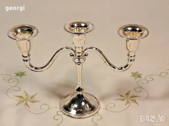 посребрен свещник тройка   23/2
