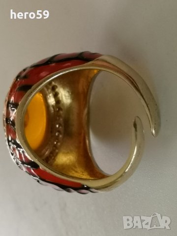 Лот-дамски стари среърни антикварни пръстени,сребро,кехлибар,емайл, снимка 9 - Пръстени - 32345426