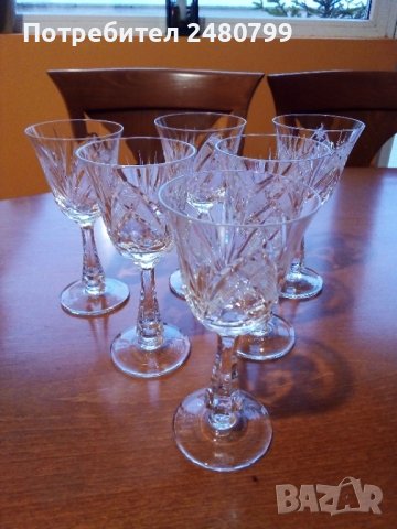 Кристални чаши за шампанско и вино,, Зорница ", снимка 4 - Чаши - 43346769