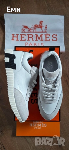 Hermes Bouncing Sneakers Естествена кожа и велур мъжки обувки сникърси , снимка 18 - Спортни обувки - 52755746