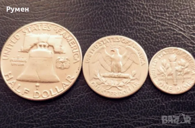 Half,Quarter & Dime-USA-1952г.Сребро!, снимка 2 - Нумизматика и бонистика - 35852480