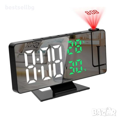 Постоянно светещ дигитален часовник настолен проеткор проекция на стена, снимка 4 - Други - 43423247