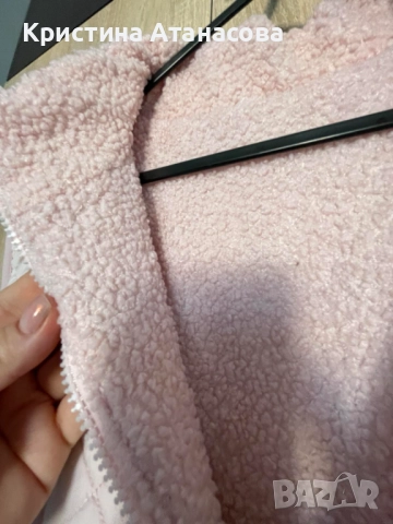 Прекрасен нежнорозов елек – шушляк с пухена подплата, снимка 9 - Елеци - 52500826