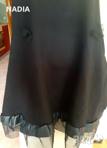 Рокля, с тюл и кожа, снимка 2 - Рокли - 37893621