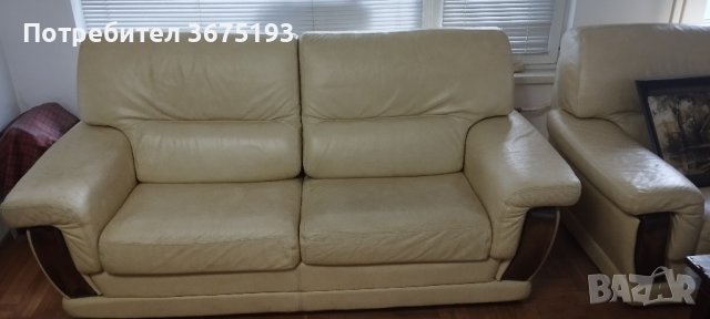 Kожен диван, снимка 1 - Дивани и мека мебел - 43568550