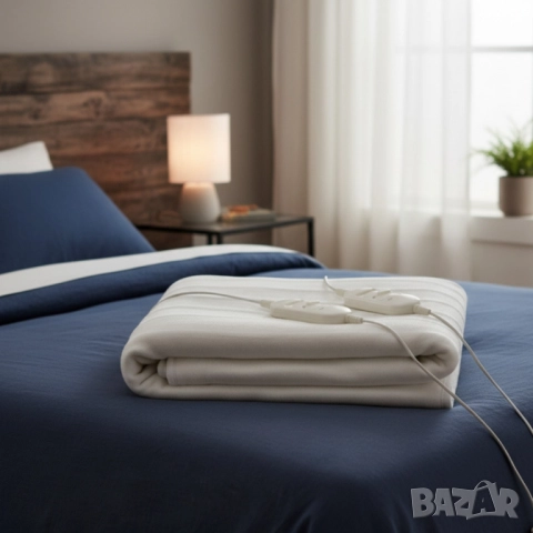 Електрическо двойно одеяло Rosberg RS8510AD – 160×140 см, 2×60W, LED индикатор, снимка 4 - Друга електроника - 51845802