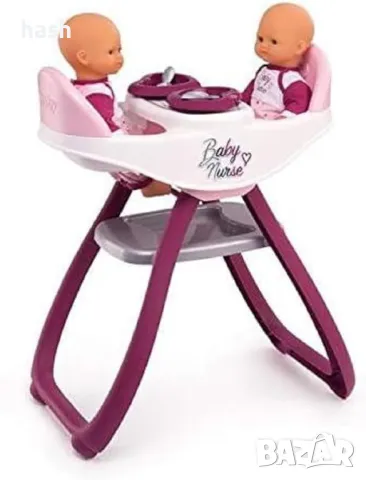 Столче за хранене за кукли Smoby Baby Nurse Twin 2in1