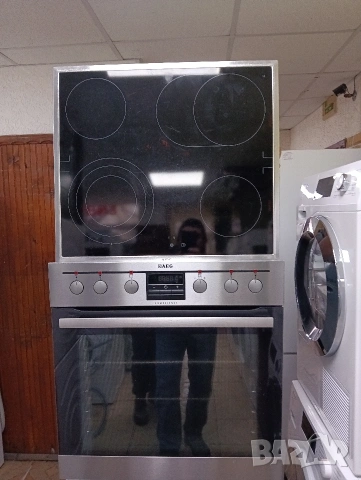 Иноксова печка за вграждане с керамичен плот Аег Aeg Made in Germany 2 години Гаранция!