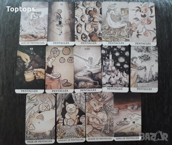 Таро карти, различни от масовите: Ink Witch Tarot & Linestrider Tarot, снимка 14 - Карти за игра - 33677966