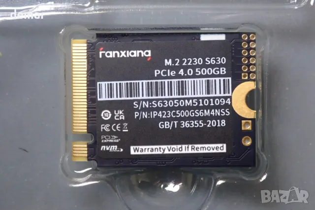fanxiang S630 SSD 500GB M.2 2230 NVMe PCIe Gen4 вътрешен SSD, до 4850 MB/s, снимка 7 - Твърди дискове - 50272640