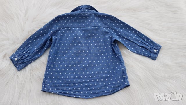 Дънкова риза H&M 9-12месеца, снимка 2 - Бебешки блузки - 32785983
