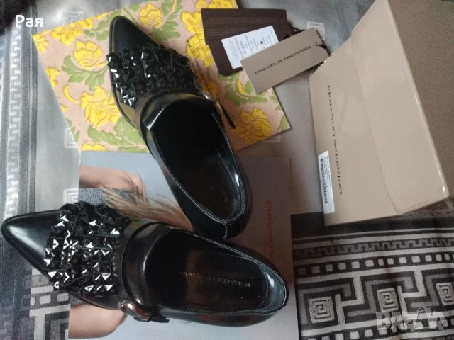 Елегантни обувки Ermanno Scervino кожа с камъни Swarovski,, снимка 1