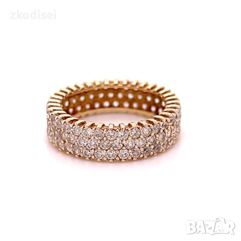 Златен дамски пръстен 4,49гр. размер:54 14кр. проба:585 модел:36388-3, снимка 3 - Пръстени - 53198013