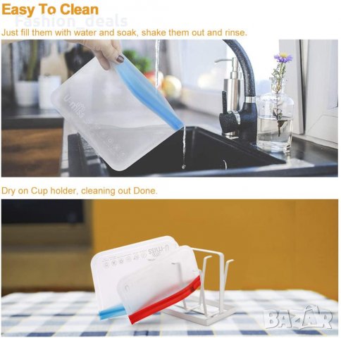 10 бр.Чанти за сандвич и закуски за многократна употреба за съхранение, снимка 4 - Други - 33635125