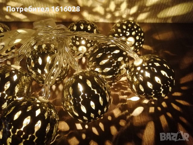Нови LED гирлянди с красиви метални топки., снимка 7 - Декорация за дома - 42994932