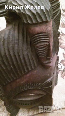 Маска стара голяма африканска МАХАГОН Ръчна ФУДОЖЕСТВЕНА МАЙСТОРСКА ТРАДИЦИОННА ИЗРАБОТКА 456654 , снимка 13 - Антикварни и старинни предмети - 32467559