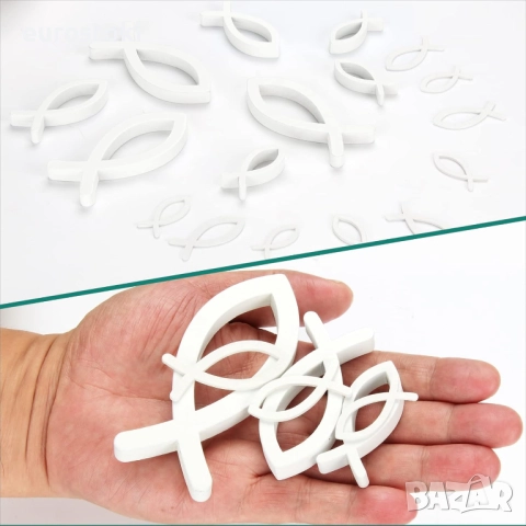 Комплект от 99 дървени рибки Ukaeno - Включва 9 големи дървени рибки и 90 малки рибки за декорация, снимка 5 - Декорация за дома - 51476490