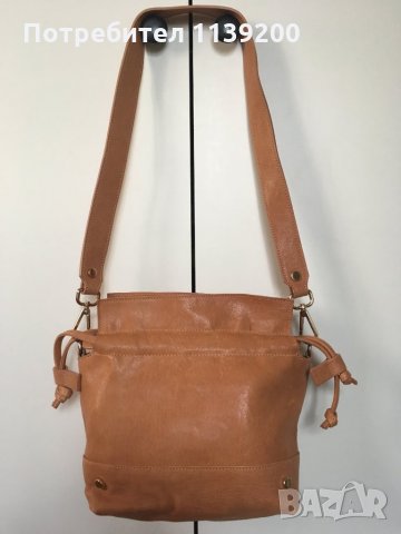 Printemps Paris френска дамска бежова чанта с дълга дръжка 